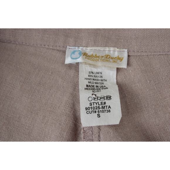 Rubber Ducky Productions Linen Blend Flare Leg Trousers Women S Rose Pink Pants - Picture 9 of 12